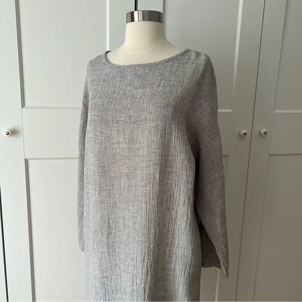 Elizabeth Suzann Lara Linen Grey Long Dress sz. XS - Picture 2 of 11